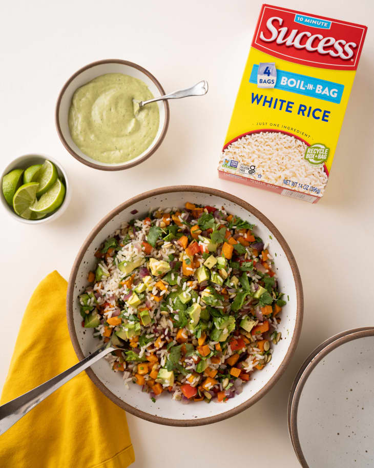 Try This Roasted Veggie Rice Salad for Its Creamy Avocado Dressing
